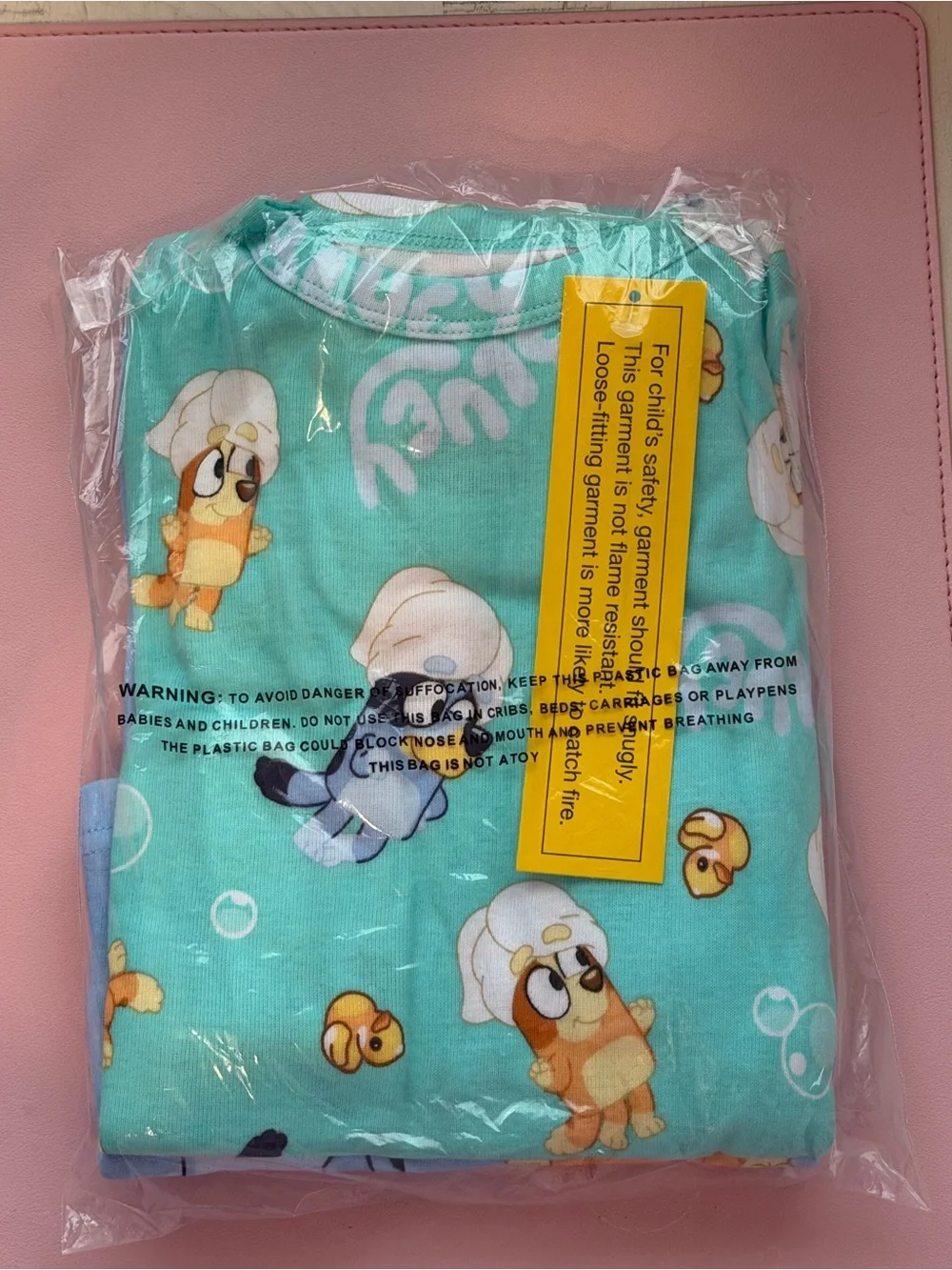 Bluey Spa Day 4 Piece Pajama Set